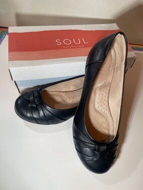 Naturalizer SOUL Comfort Cushioned Black Women's Ballet Flats